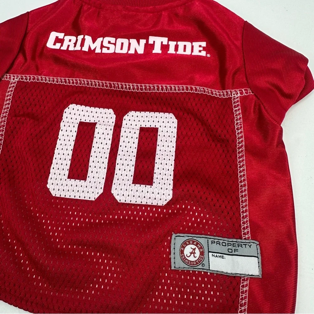 Dog Jersey Alabama Crimson Tide Collegiate Petwear Red White Size Small Pet